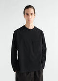 T-SHIRT COUPÉ CARRÉ À MANCHES LONGUES EN JERSEY DE COTON COMPACT