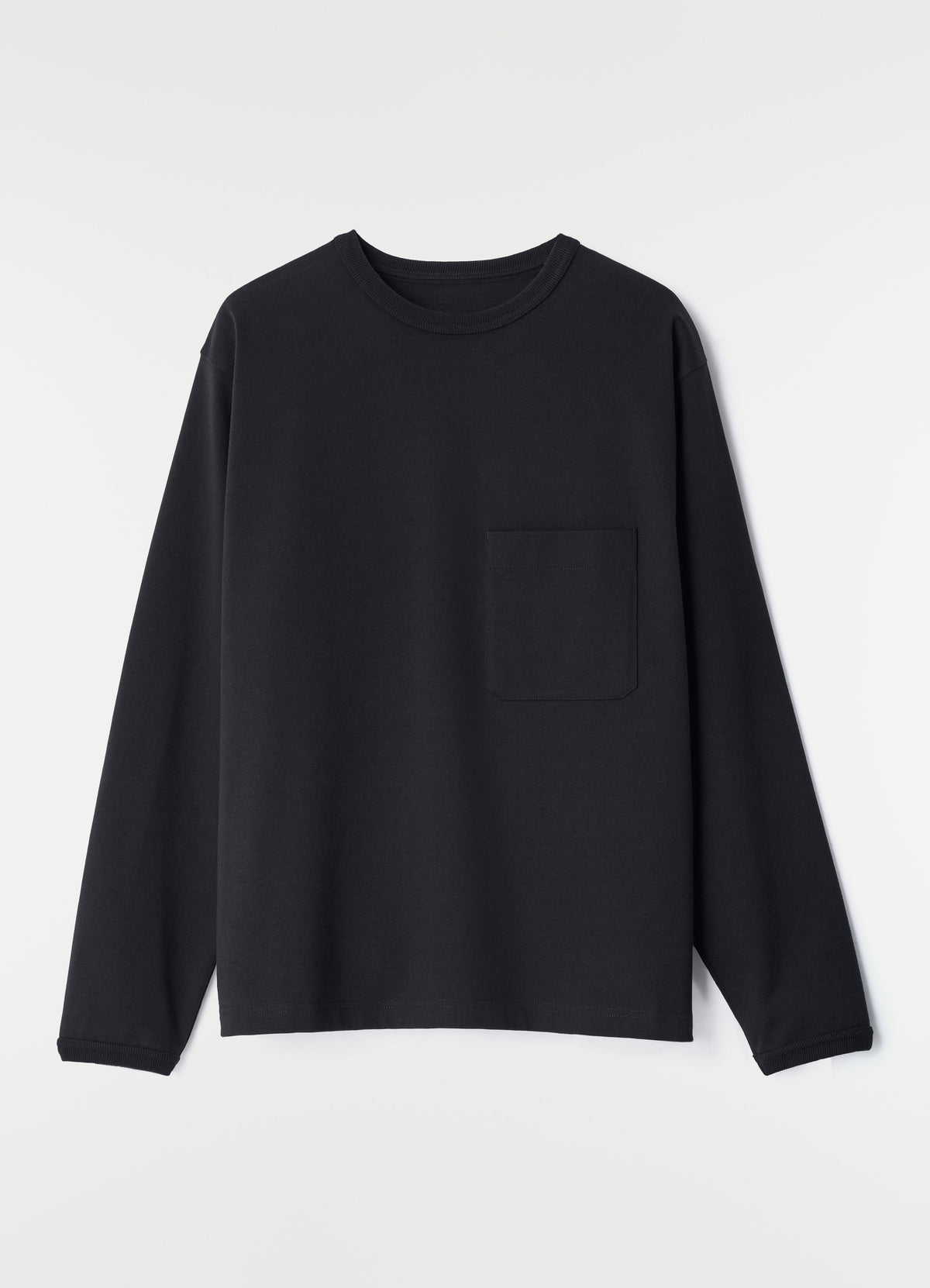 BOXY LONG SLEEVE TEE IN COMPACT COTTON JERSEY