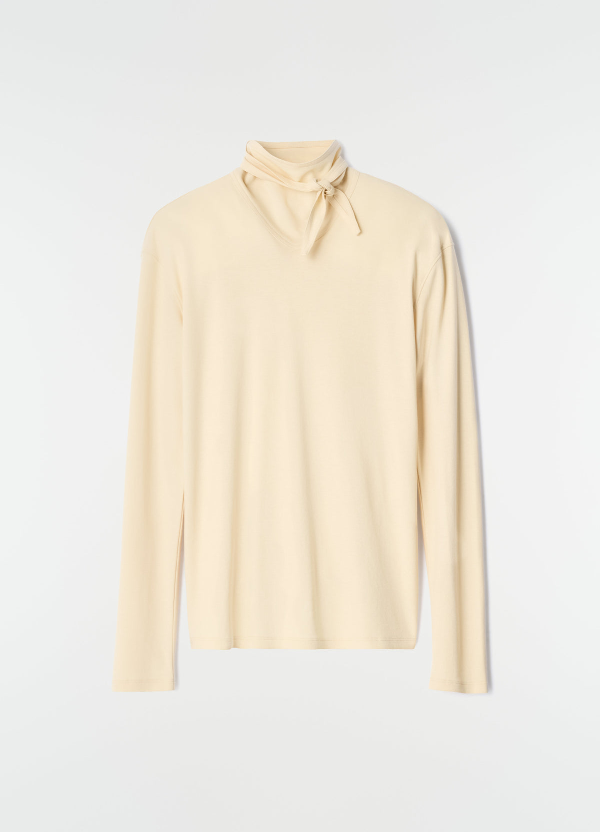 LONG SLEEVE FOULARD TOP IN SILKY CREPE JERSEY