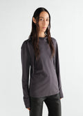 LONG SLEEVE FOULARD TOP IN SILKY CREPE JERSEY