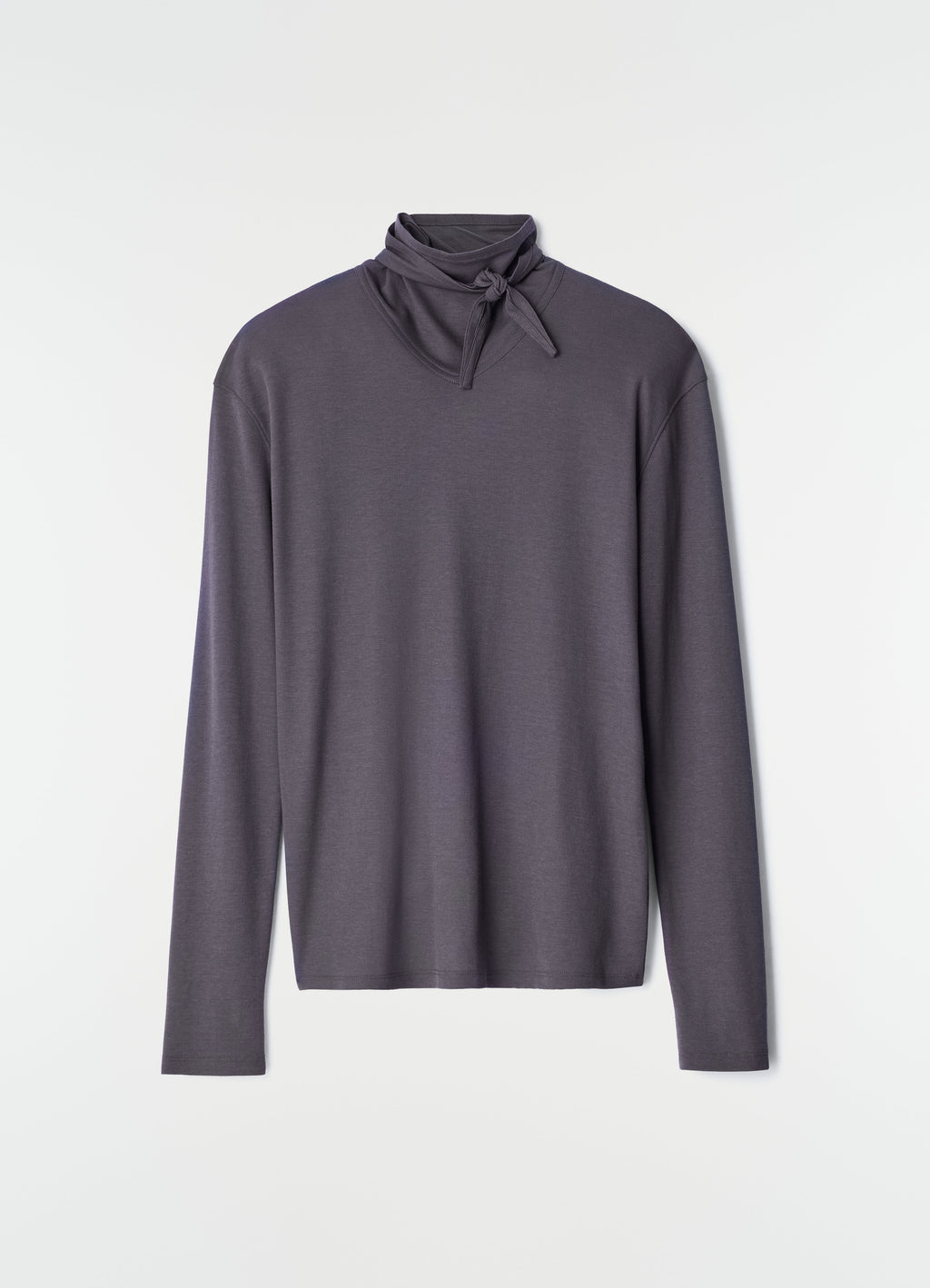 LONG SLEEVE FOULARD TOP IN SILKY CREPE JERSEY