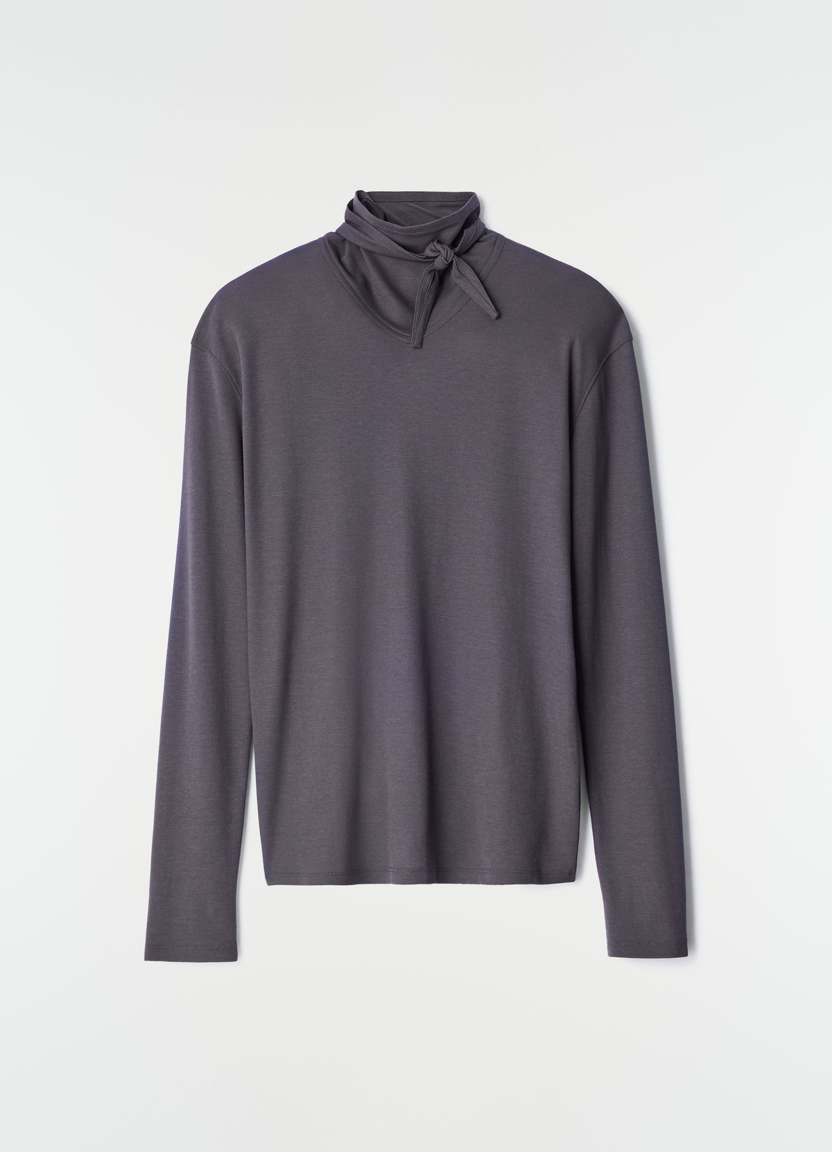 LONG SLEEVE FOULARD TOP IN SILKY CREPE JERSEY
