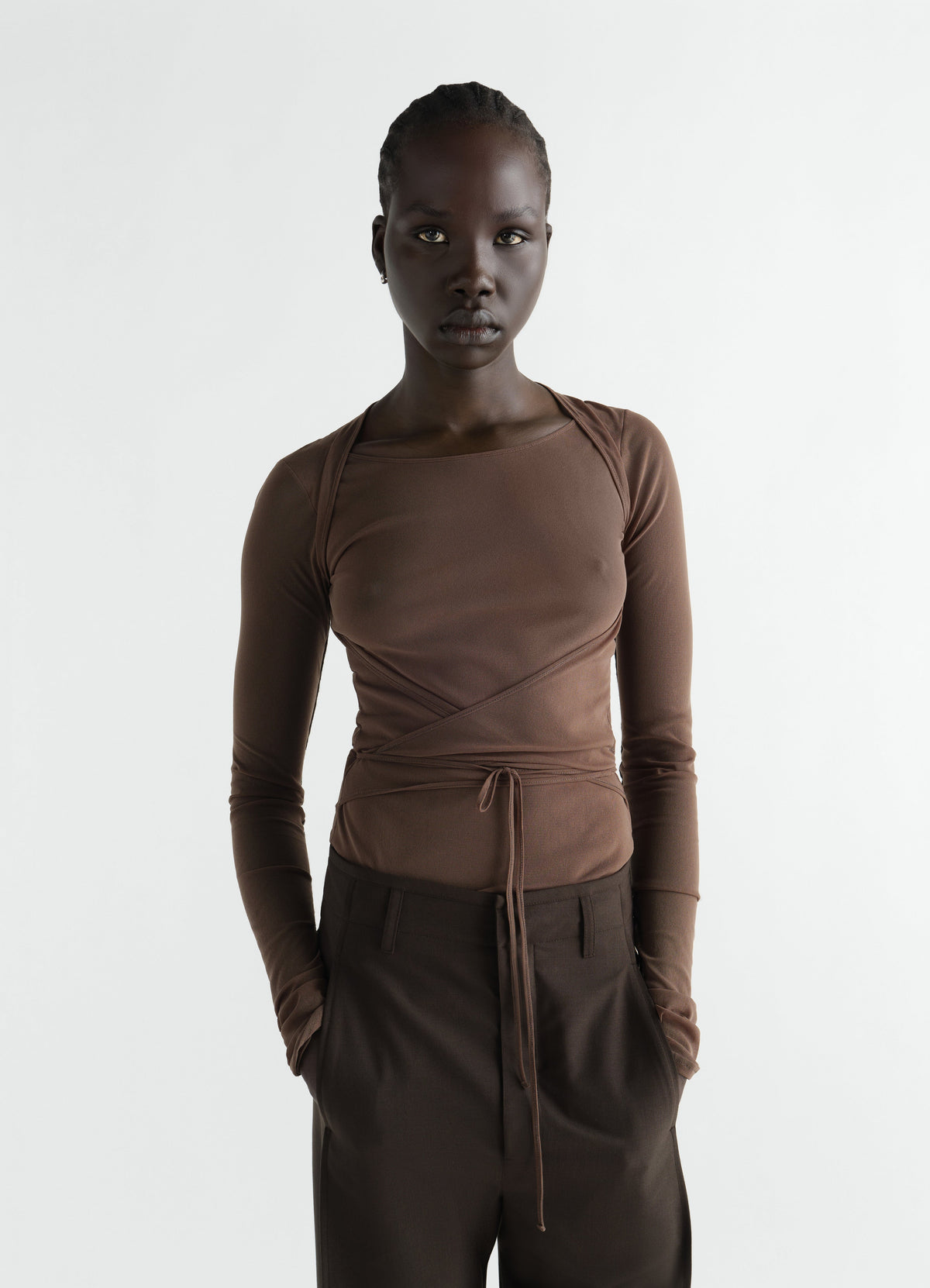HAUT NOUÉ BALLERINA EN JERSEY MESH