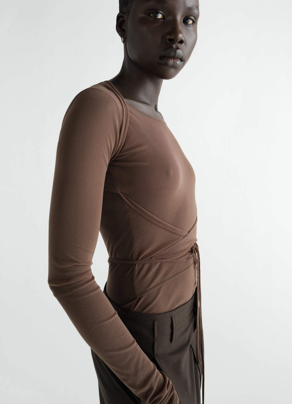 HAUT NOUÉ BALLERINA EN JERSEY MESH