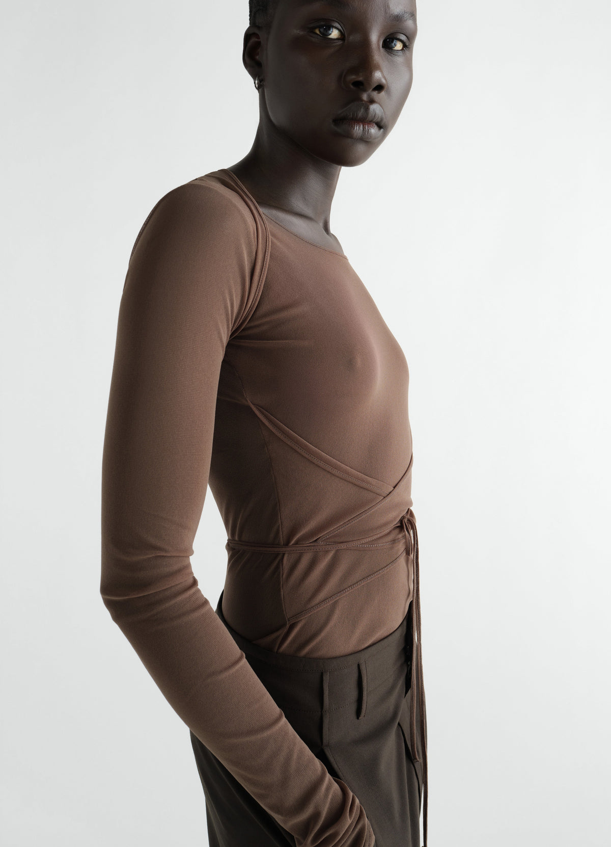 HAUT NOUÉ BALLERINA EN JERSEY MESH