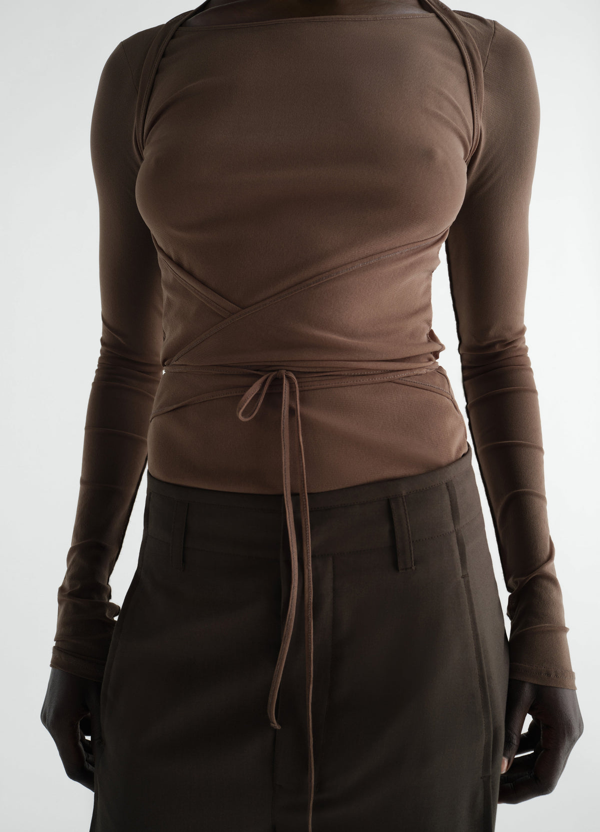 HAUT NOUÉ BALLERINA EN JERSEY MESH