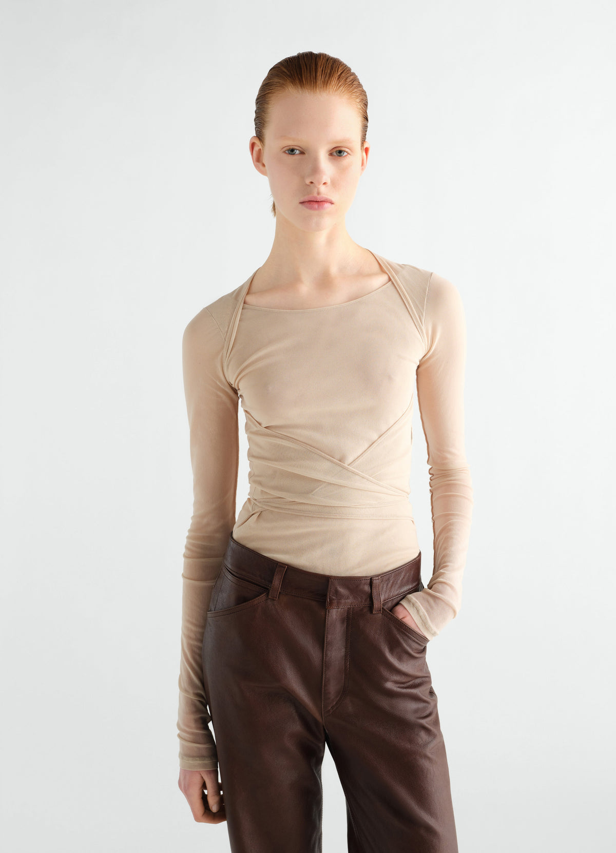 HAUT NOUÉ BALLERINA EN JERSEY MAILLE
