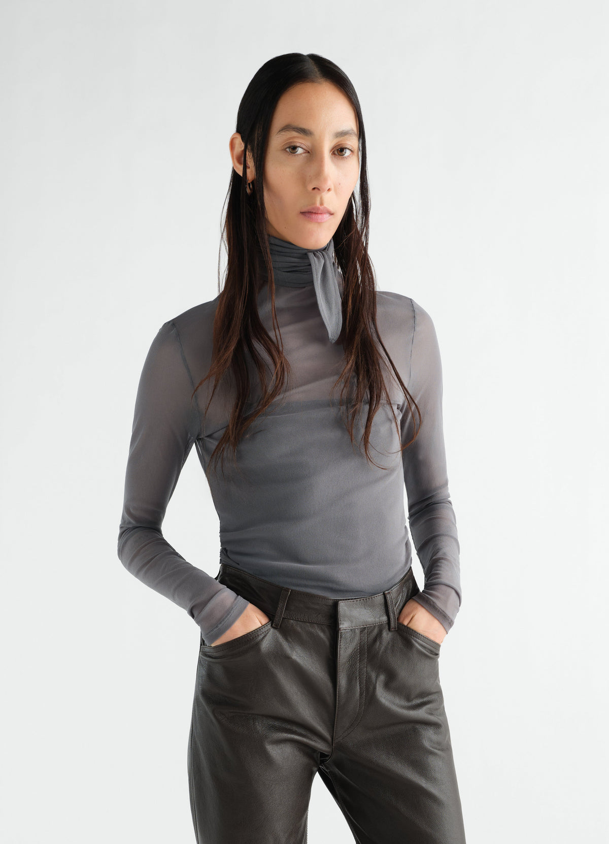 HAUT FOULARD BALLERINA EN JERSEY MESH