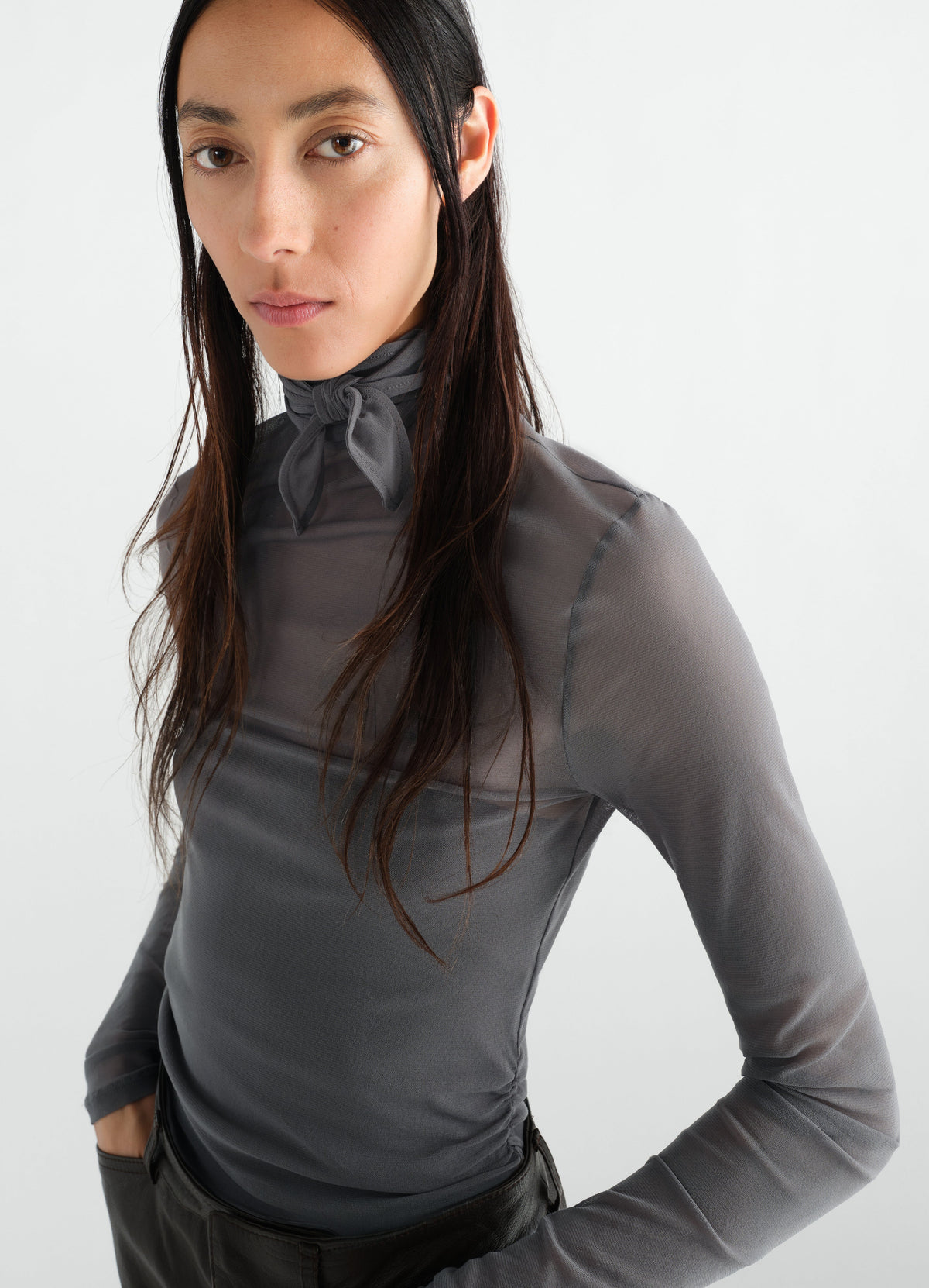 HAUT FOULARD BALLERINA EN JERSEY MESH