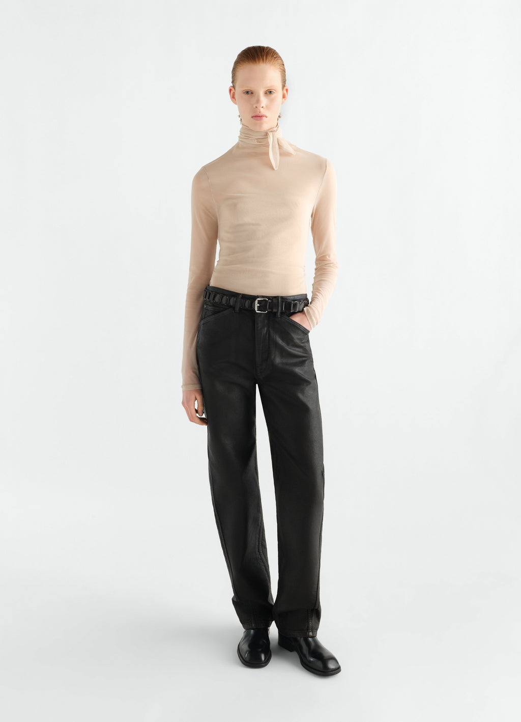 BALLERINA FOULARD TOP IN MESH JERSEY