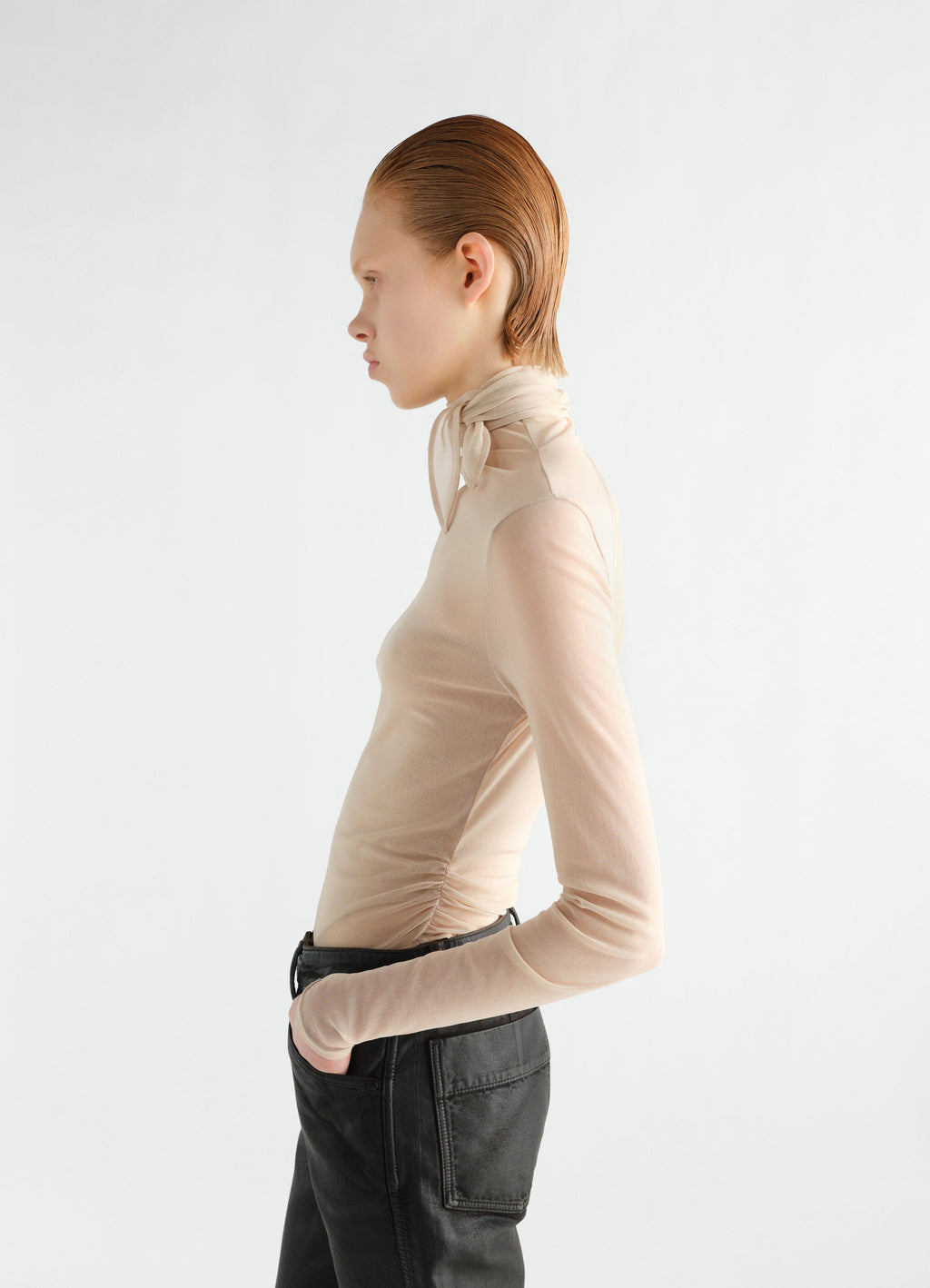 BALLERINA FOULARD TOP IN MESH JERSEY