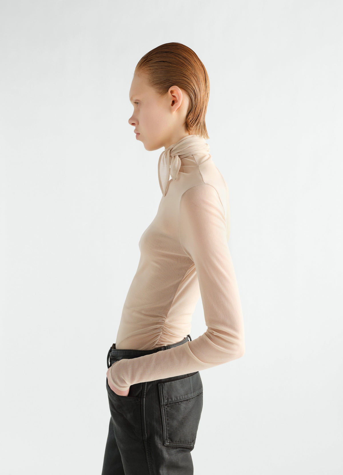 HAUT FOULARD BALLERINA EN JERSEY MESH