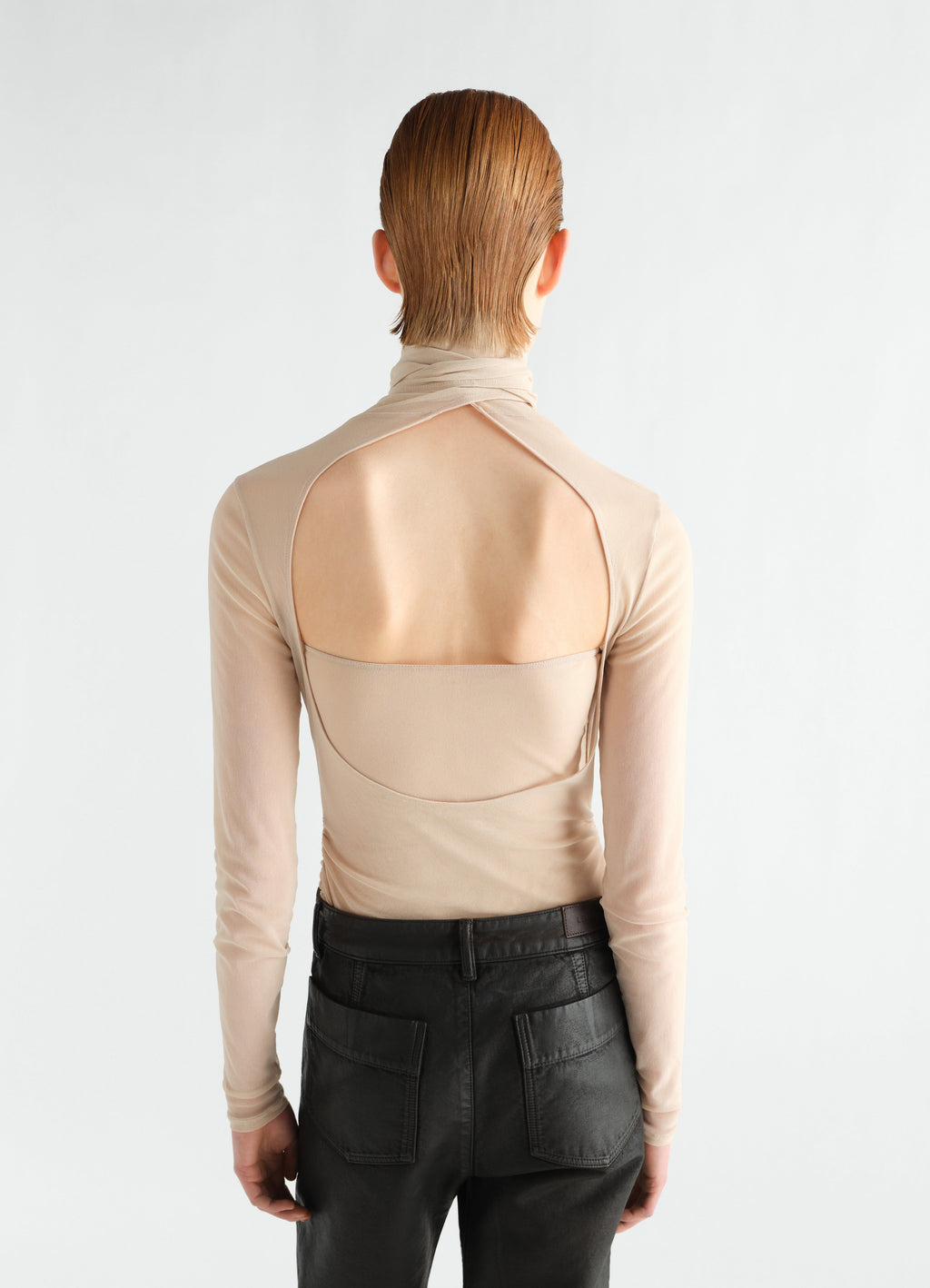 BALLERINA FOULARD TOP IN MESH JERSEY