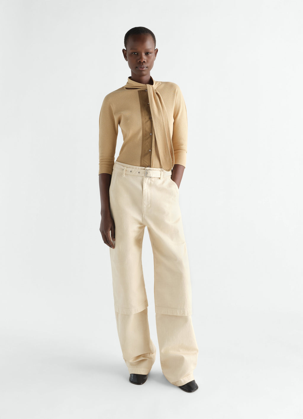 T-SHIRT ASCOT EN JERSEY CÔTELÉ DE COTON ET LIN