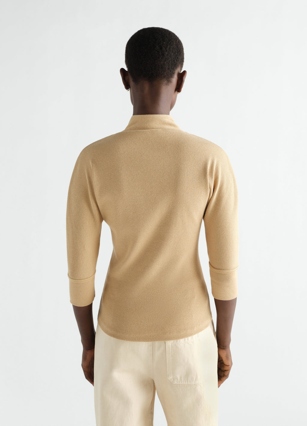 T-SHIRT ASCOT EN JERSEY CÔTELÉ DE COTON ET LIN