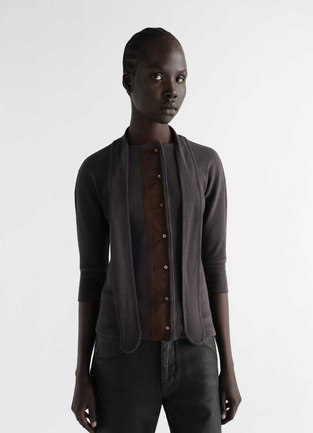 ASCOT T-SHIRT IN COTTON LINEN RIB JERSEY