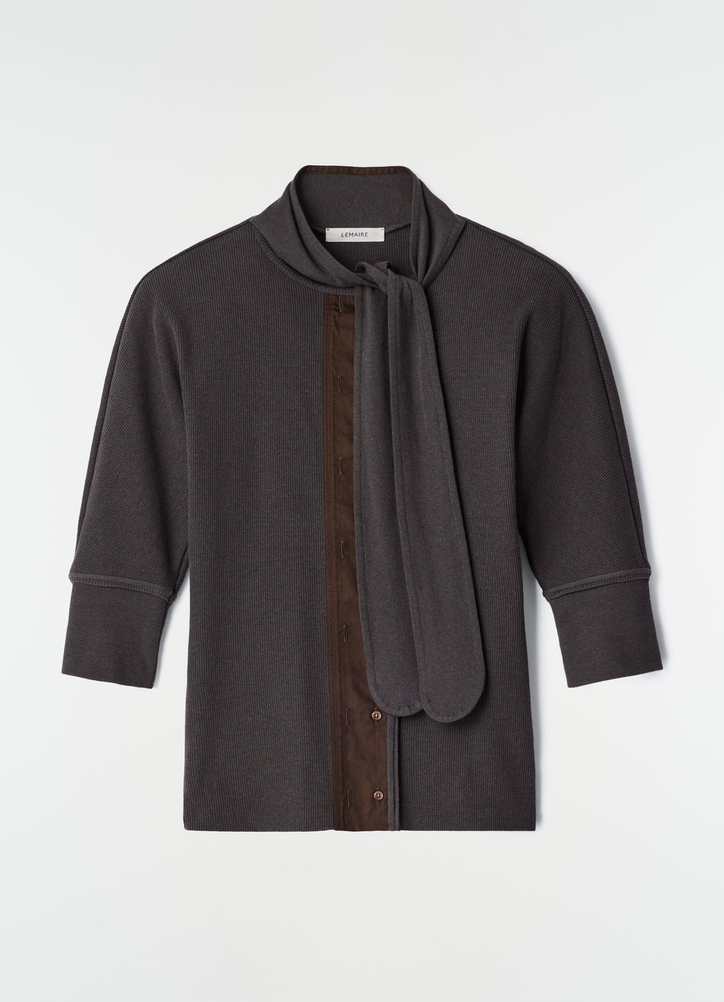 ASCOT T-SHIRT IN COTTON LINEN RIB JERSEY
