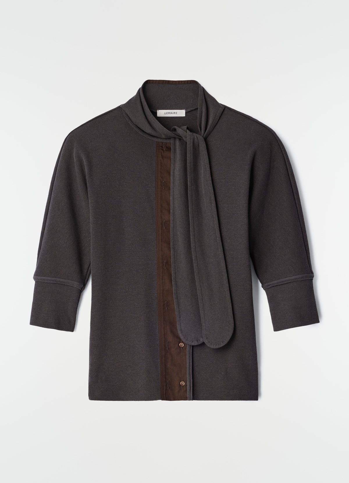 ASCOT T-SHIRT IN COTTON LINEN RIB JERSEY