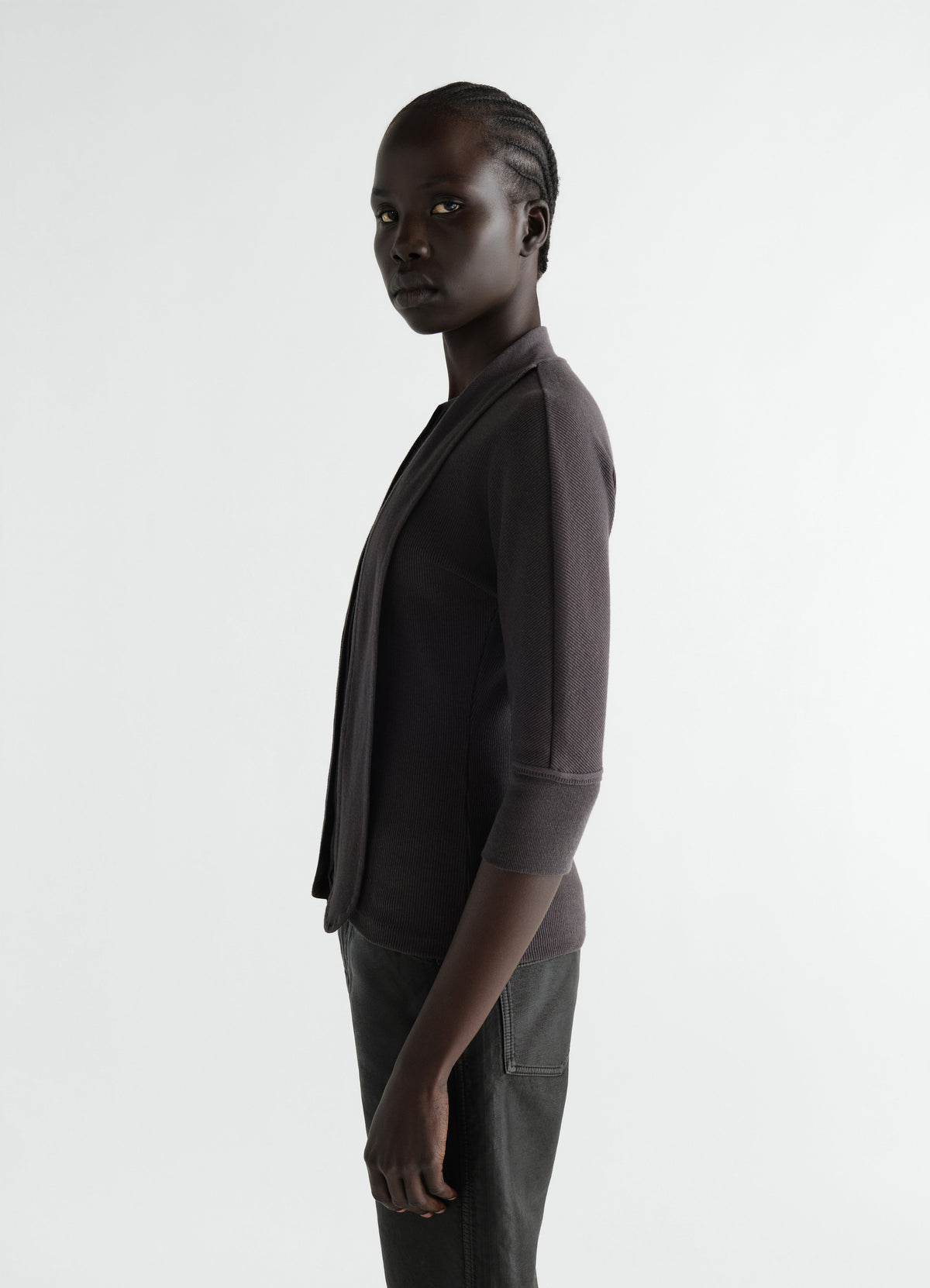 ASCOT T-SHIRT IN COTTON LINEN RIB JERSEY