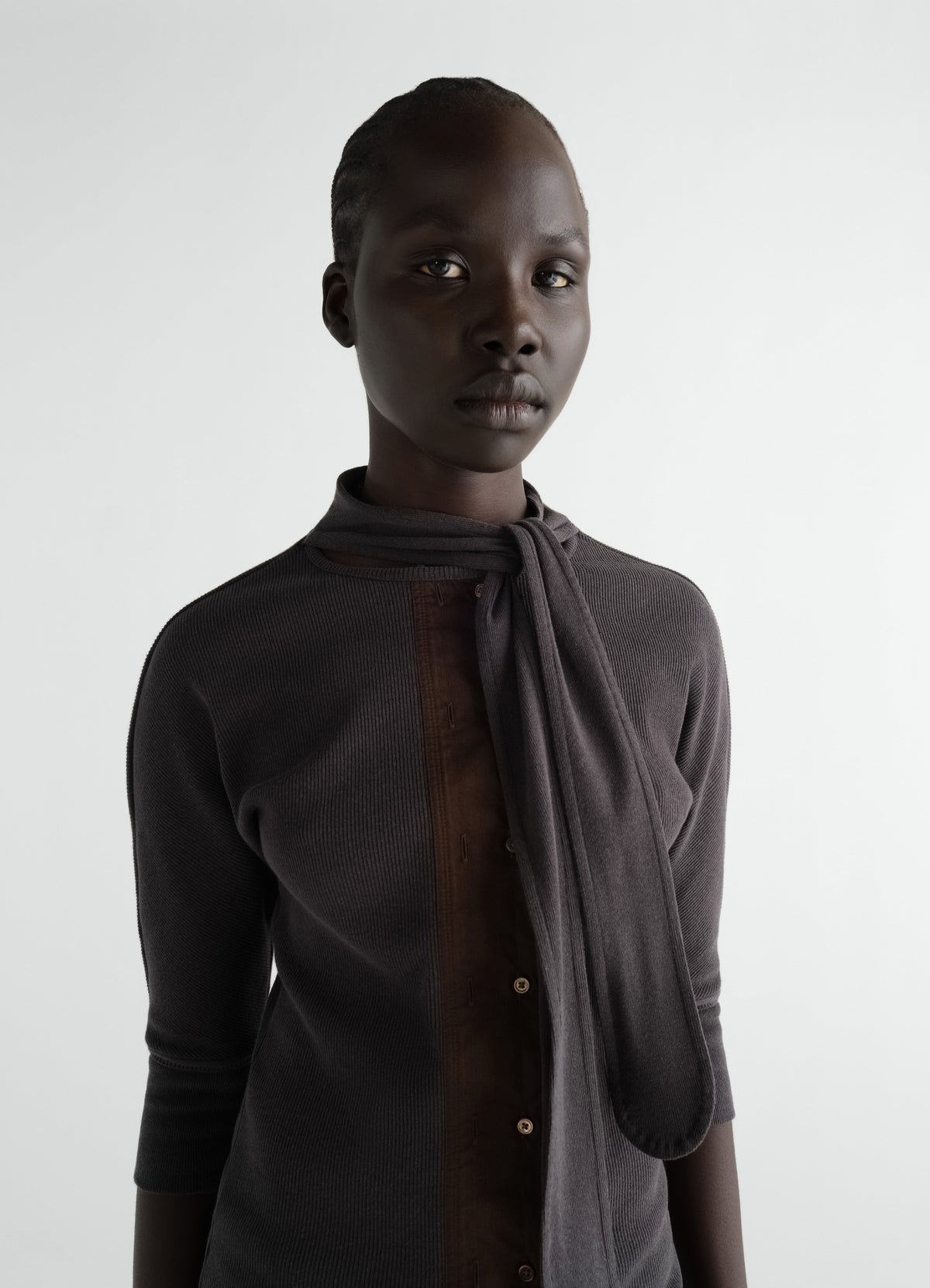 ASCOT T-SHIRT IN COTTON LINEN RIB JERSEY