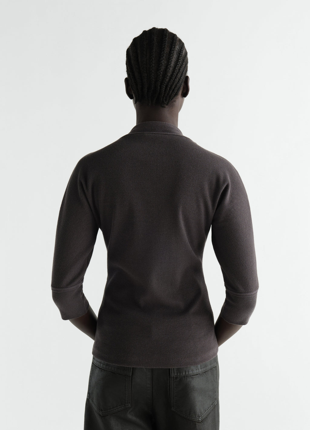 ASCOT T-SHIRT IN COTTON LINEN RIB JERSEY