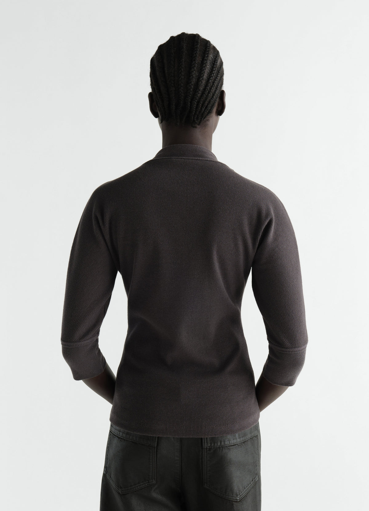 ASCOT T-SHIRT IN COTTON LINEN RIB JERSEY
