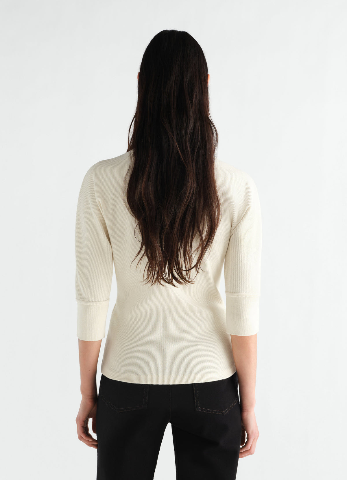ASCOT T-SHIRT IN COTTON LINEN RIB JERSEY