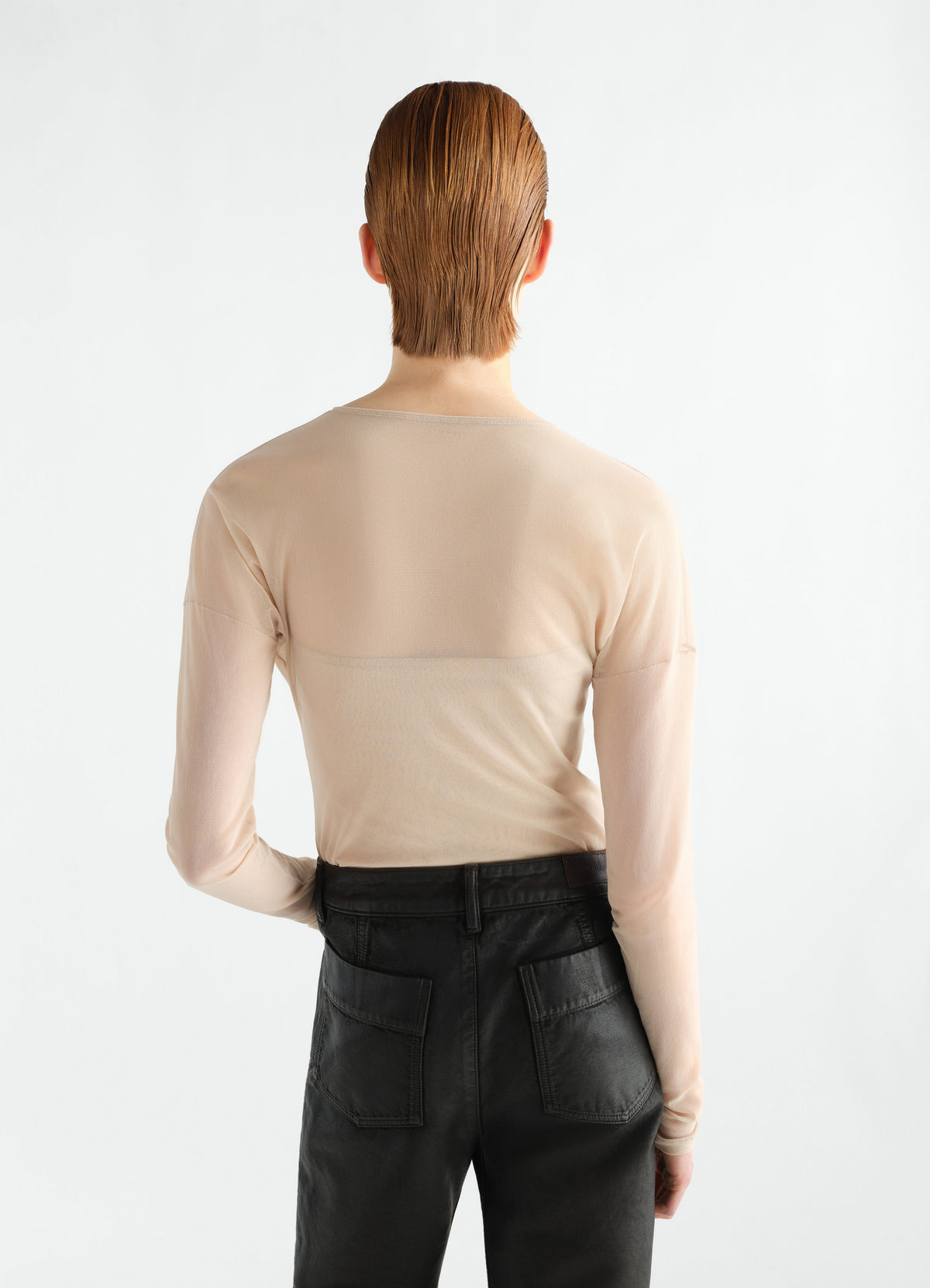 HAUT BALLERINE À MANCHES LONGUES EN JERSEY MESH