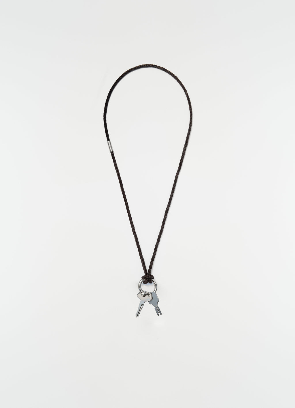 COLLIER PORTE-CLÉS EN CUIR TRESSÉ EN CORDON DE CUIR RECYCLÉ