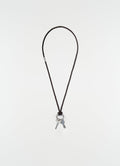 COLLIER PORTE-CLÉS EN CUIR TRESSÉ EN CORDON DE CUIR RECYCLÉ